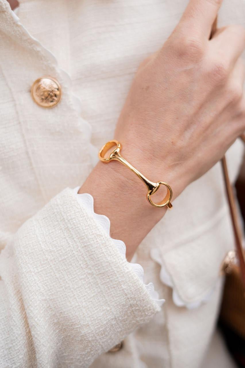 Gold Horse Bit Cuff - 18k Plated - Bexa Boutique