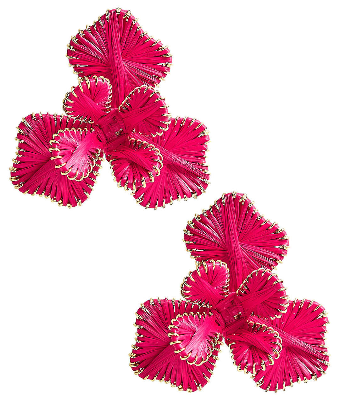 Kaia - Raffia Flower Earring - White - Bexa Boutique