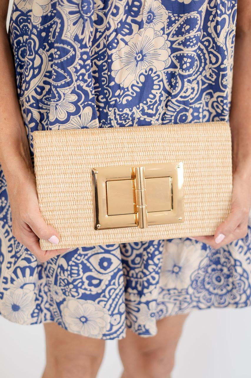 Lillian Clutch - Straw - Bexa Boutique