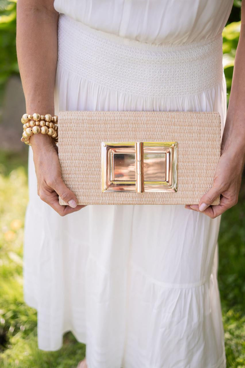 Lillian Clutch - Straw - Bexa Boutique