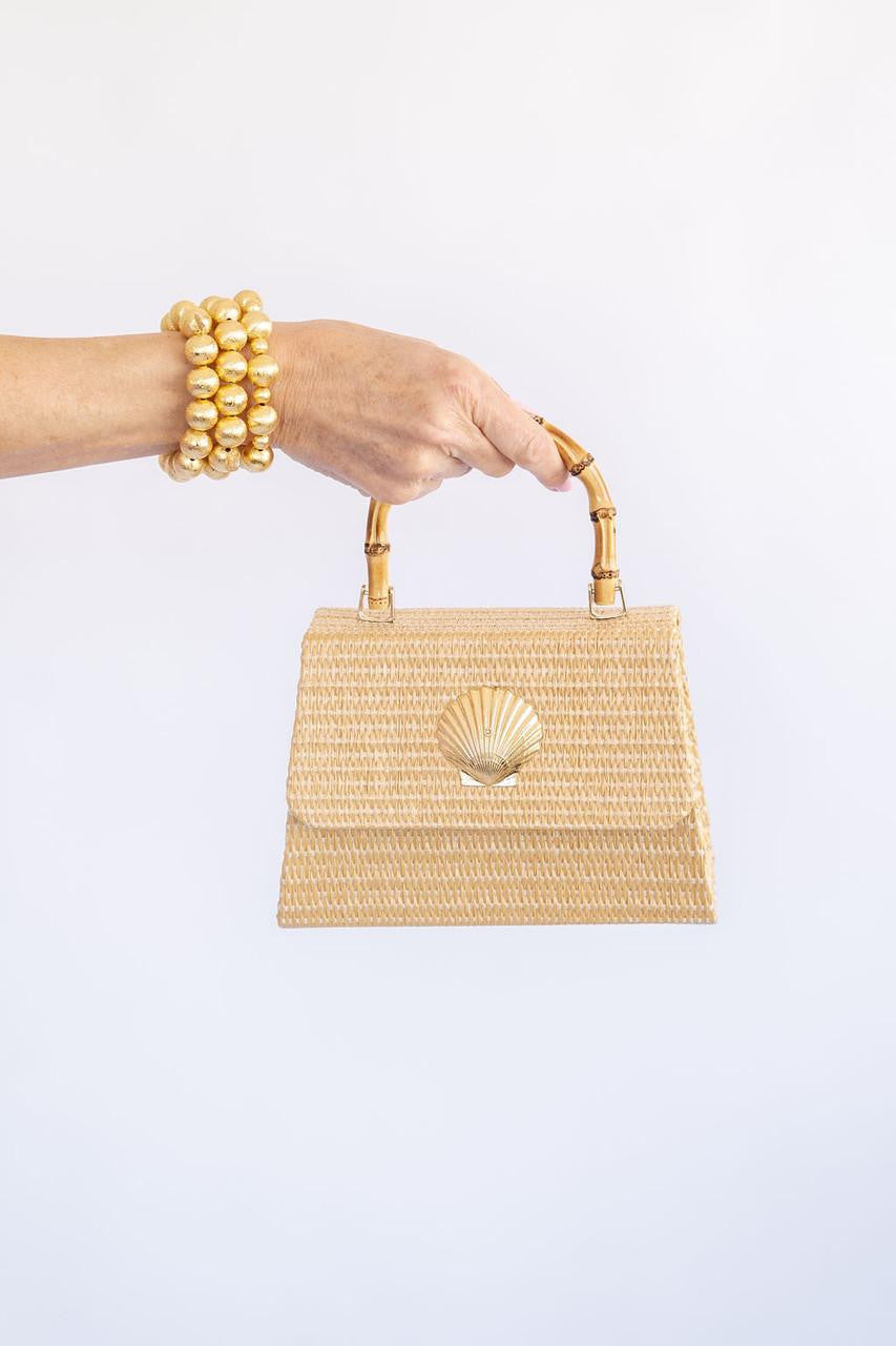 Straw Lulu Bag with Bamboo Handle - Bexa Boutique
