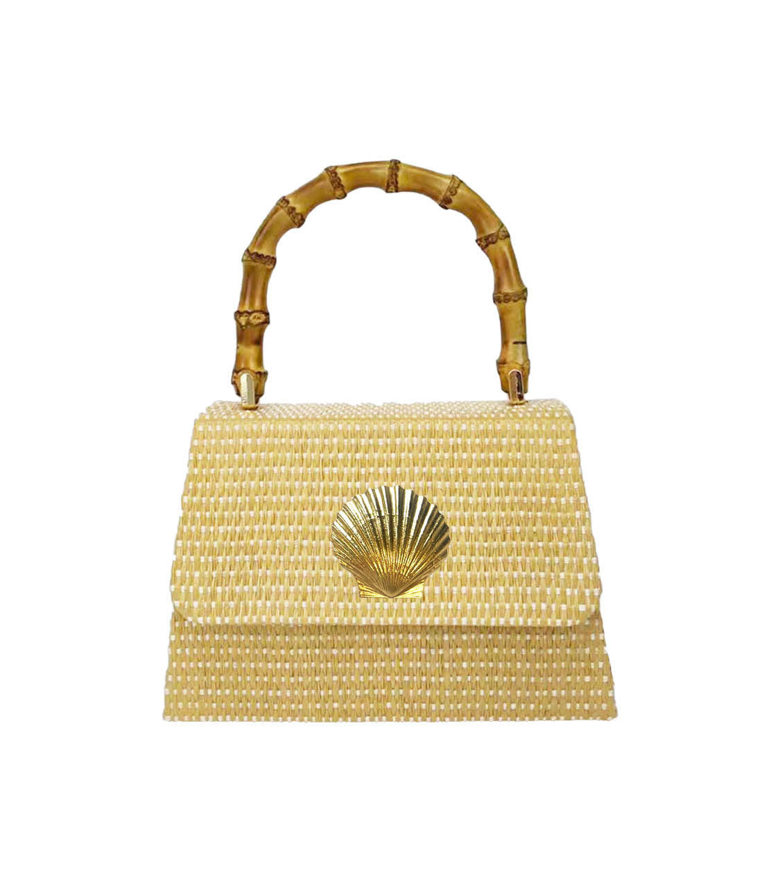 Straw Lulu Bag with Bamboo Handle - Bexa Boutique