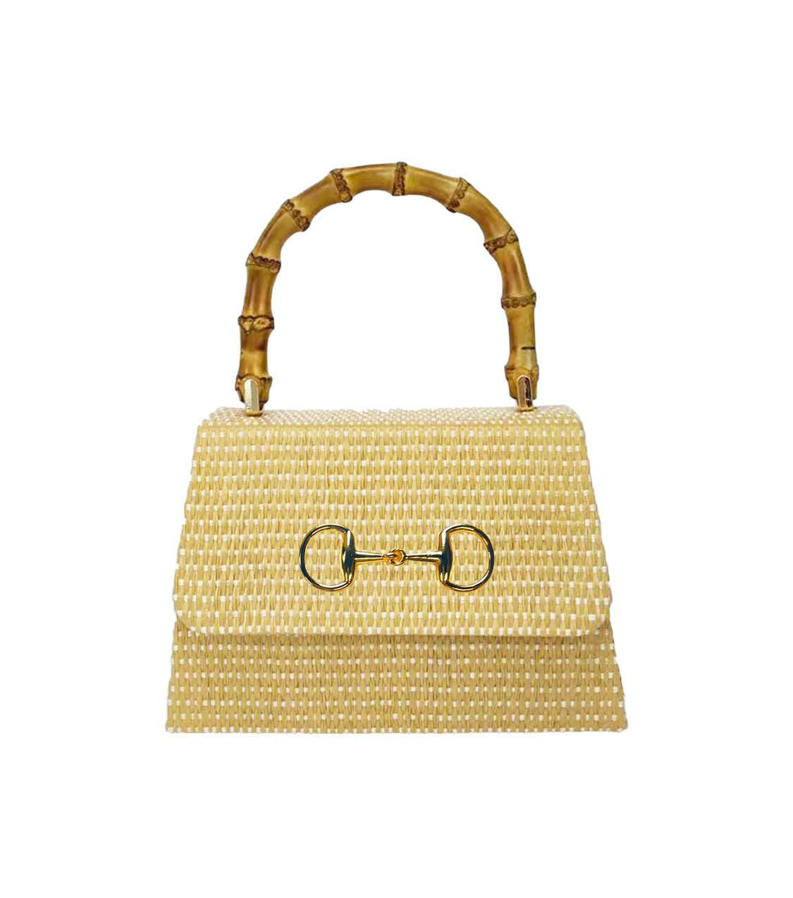 Straw Lulu Bag with Bamboo Handle - Bexa Boutique