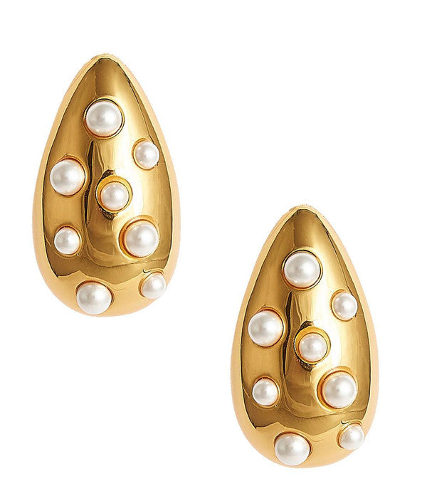 Mini Mila Hoop - Gold & Pearl Earring - Bexa Boutique
