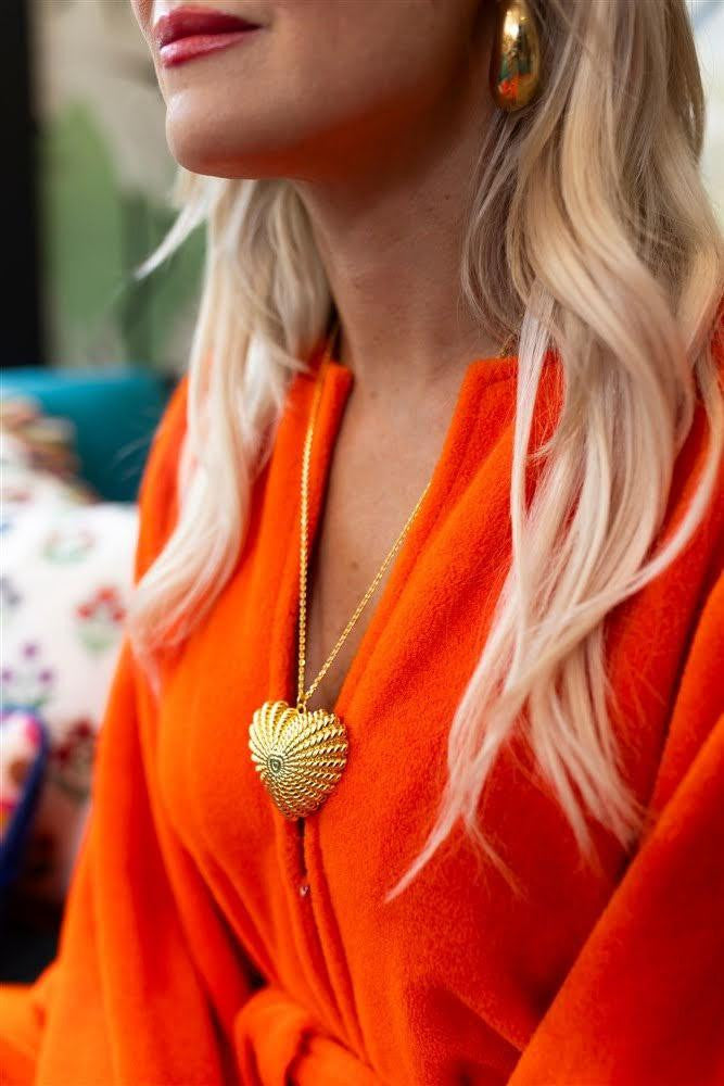 Patti Lynn Gold Heart Charm Necklace - Teggy French x Lisi Lerch Collection - 18k Gold Plated - Bexa Boutique