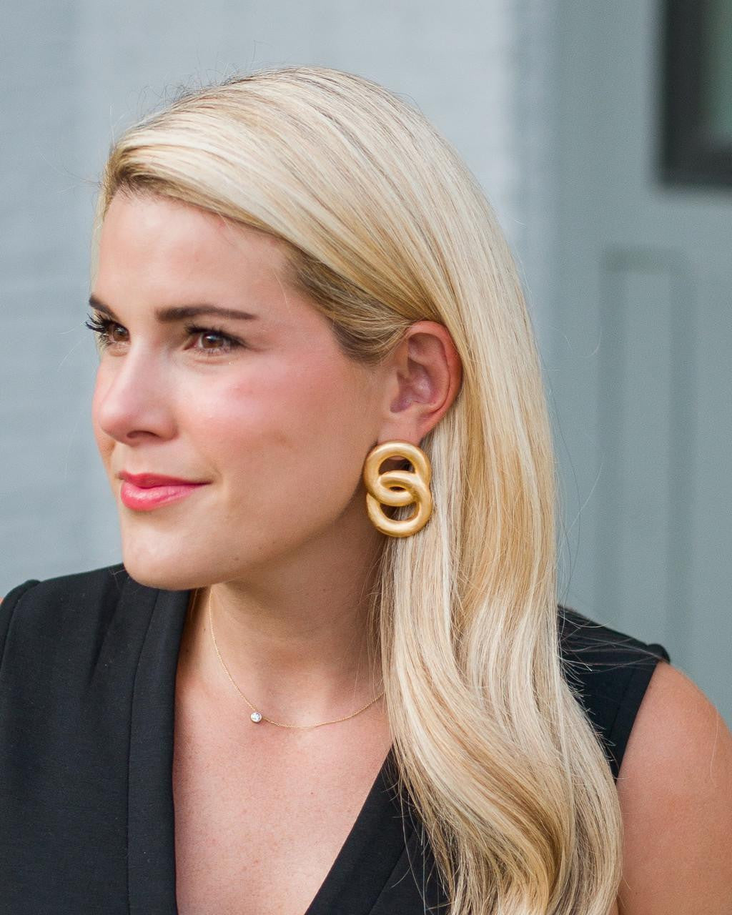 Spencer Earring - Medium - Brushed Gold - Bexa Boutique