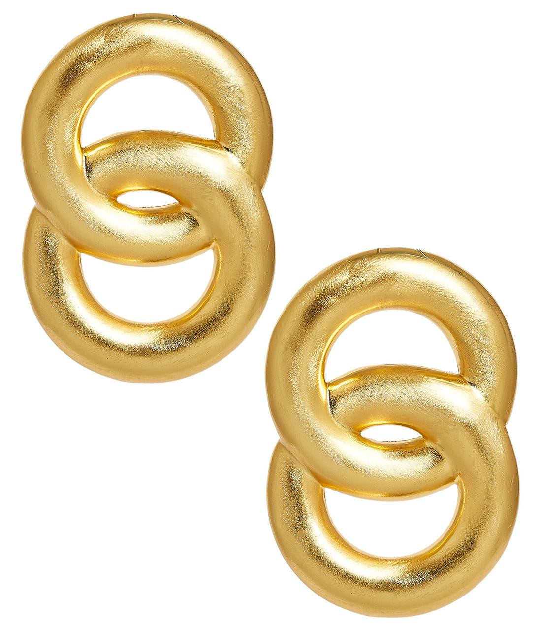 Spencer Earring - Medium - Brushed Gold - Bexa Boutique