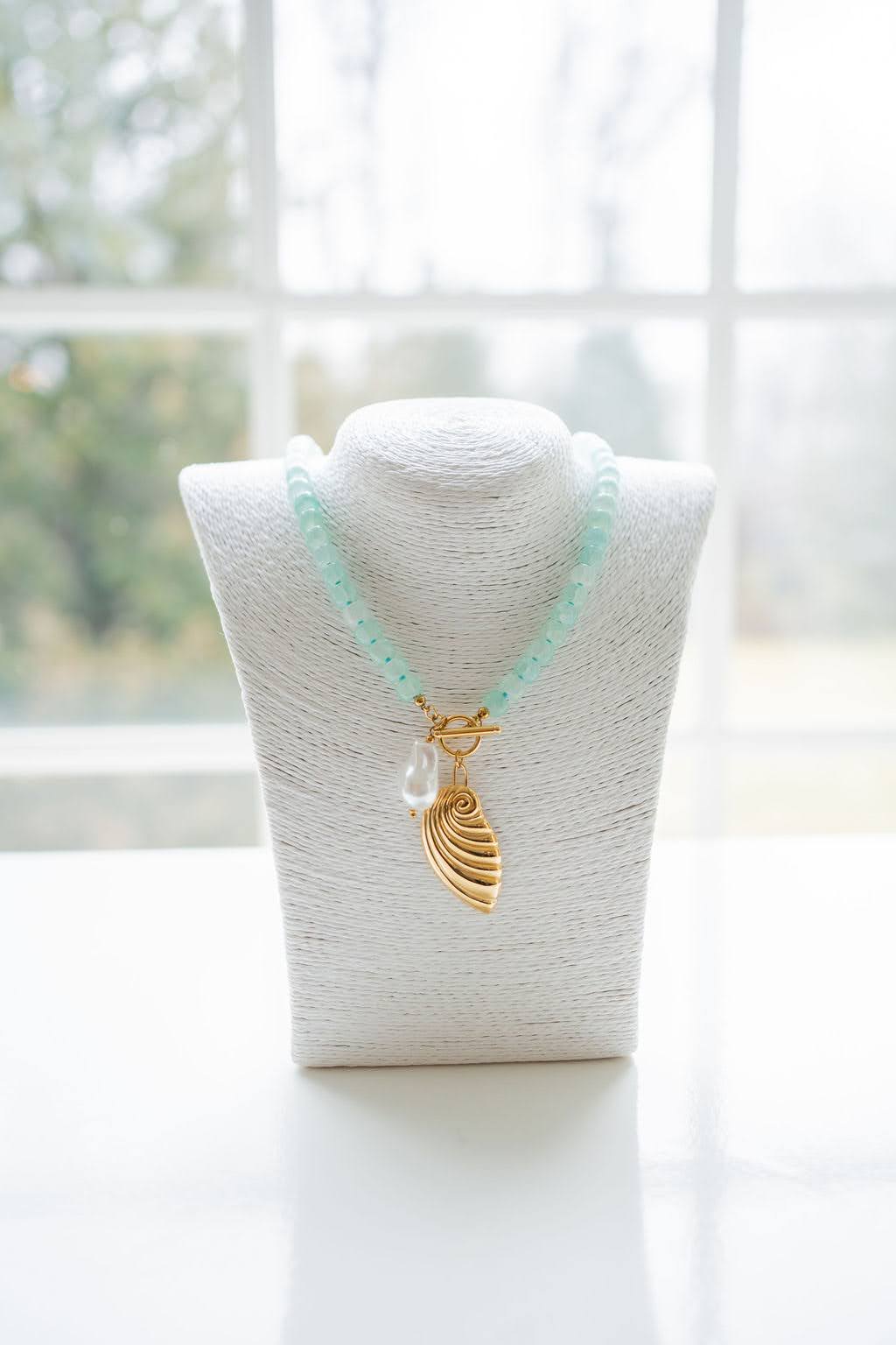 Macie Beaded Necklace - Shell - Bexa Boutique