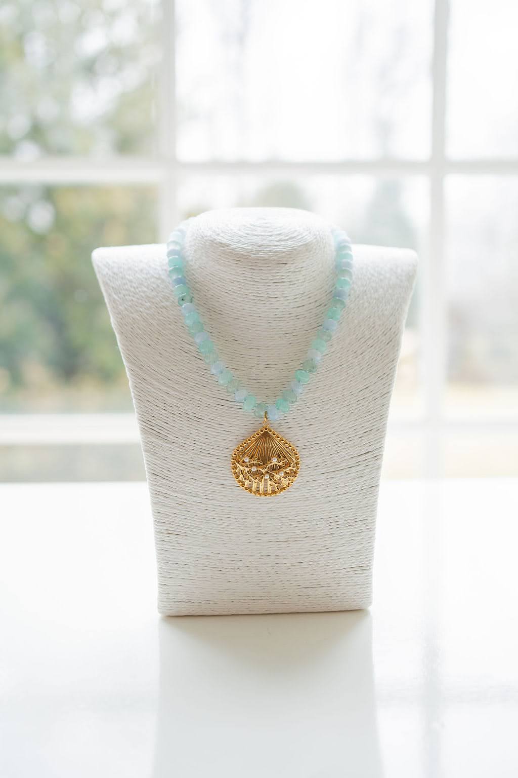 Macie Beaded Necklace - Shell - Bexa Boutique