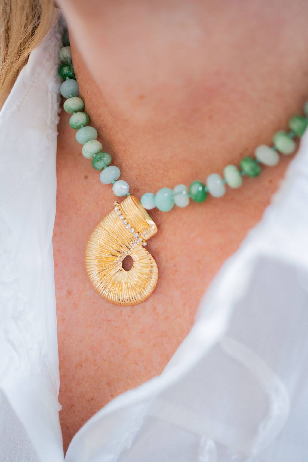 Macie Beaded Necklace - Shell - Bexa Boutique