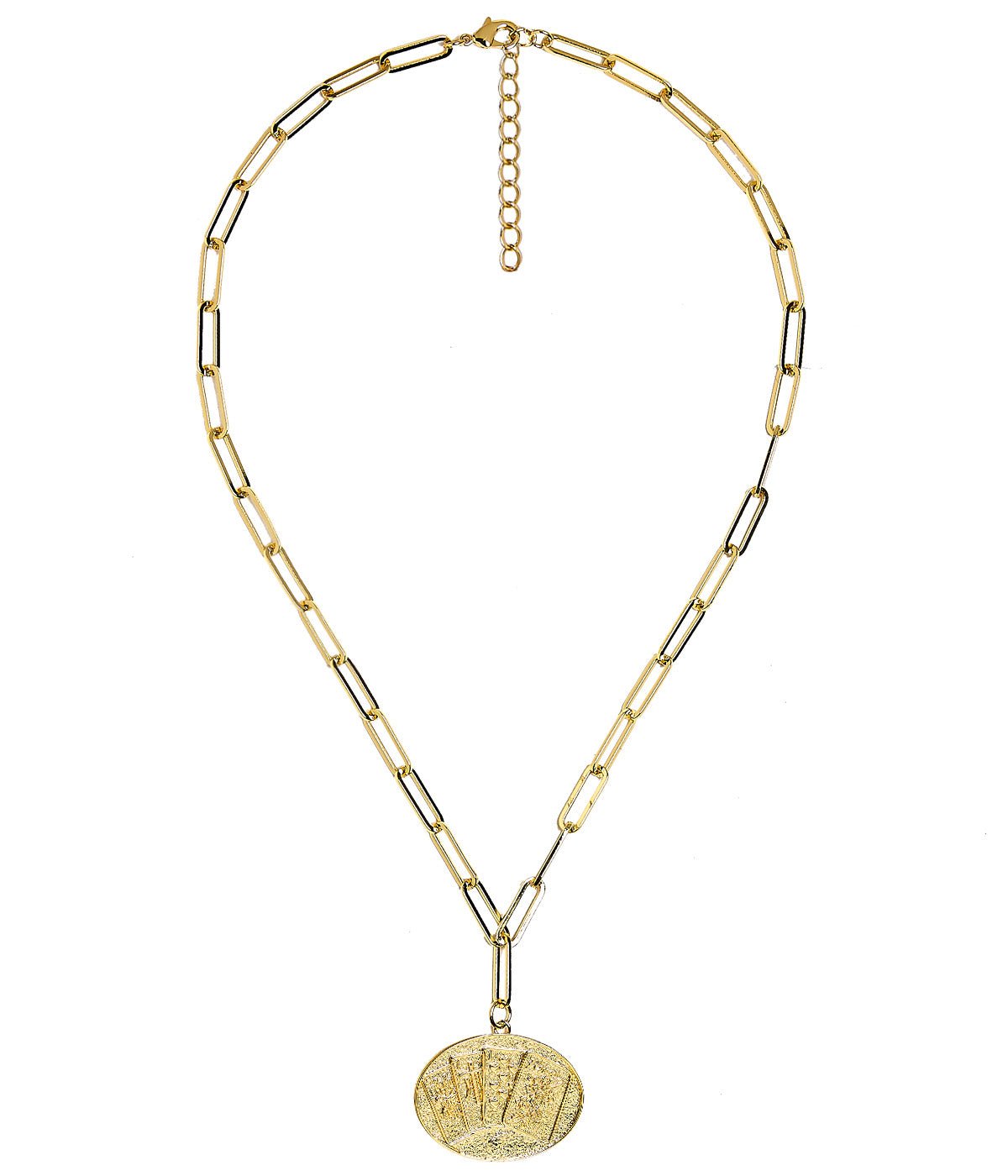Mahjong Charm Tile Necklace- Paper Clip chain - 18k Gold Plated - Bexa Boutique
