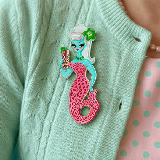 Mai Tai Mermaid Brooch by Miss Fluff x Lipstick & Chrome