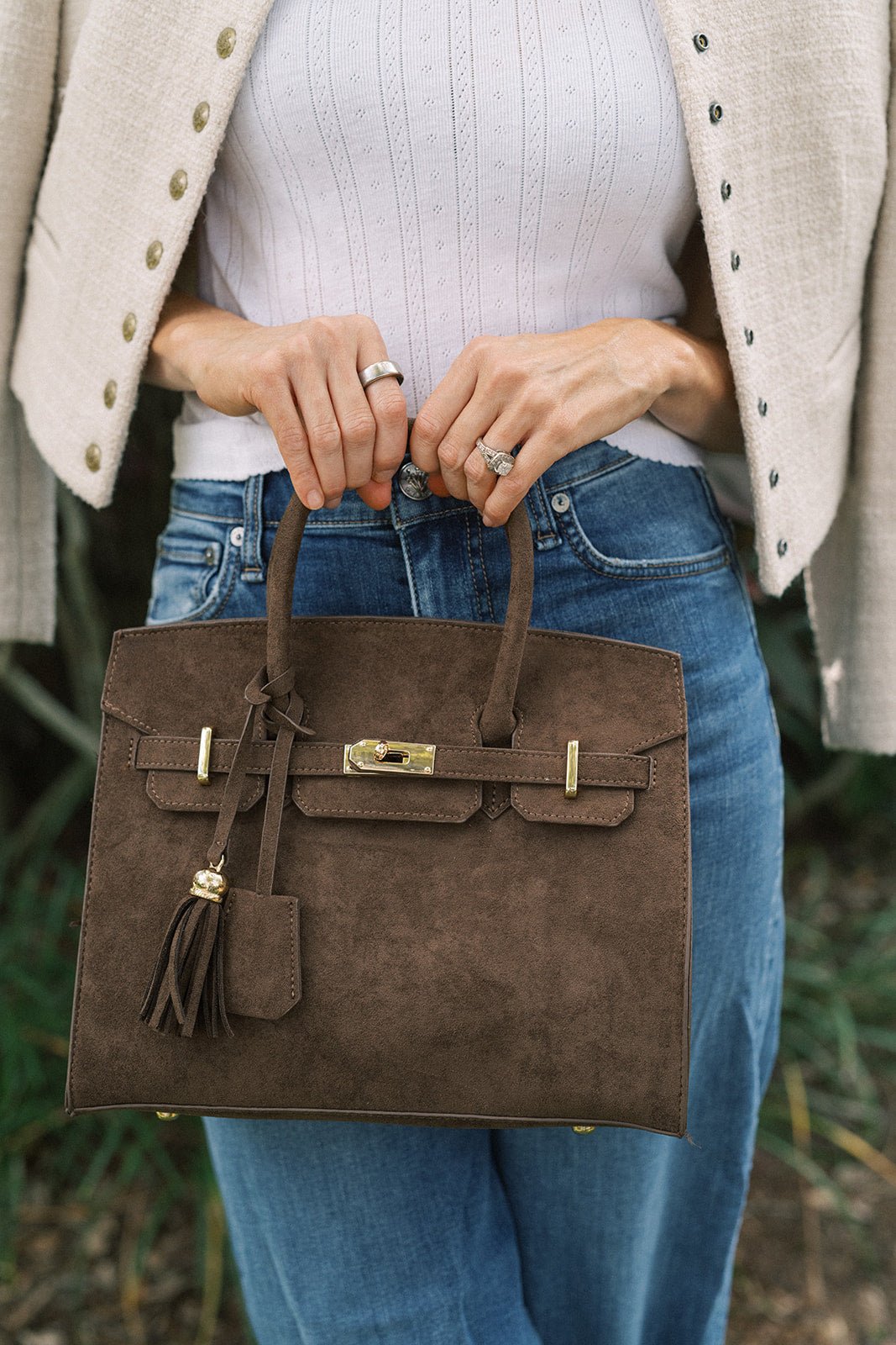 Margo - Faux Suede Handbag - Bexa Boutique