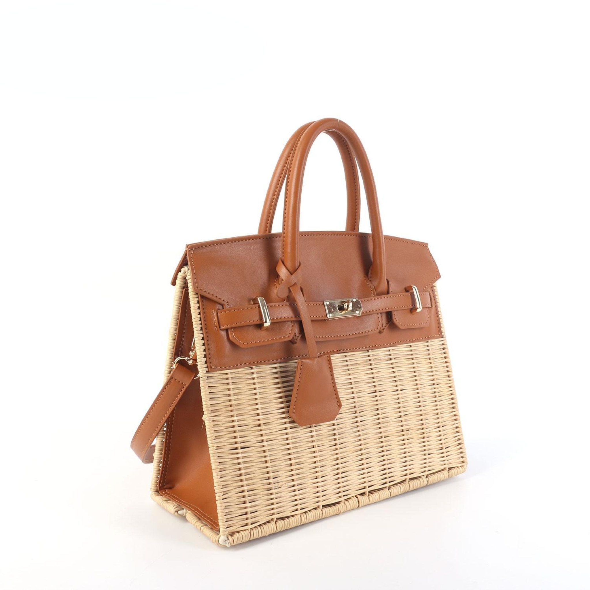Margo Camel - Wicker Handbag - Camel - Bexa Boutique