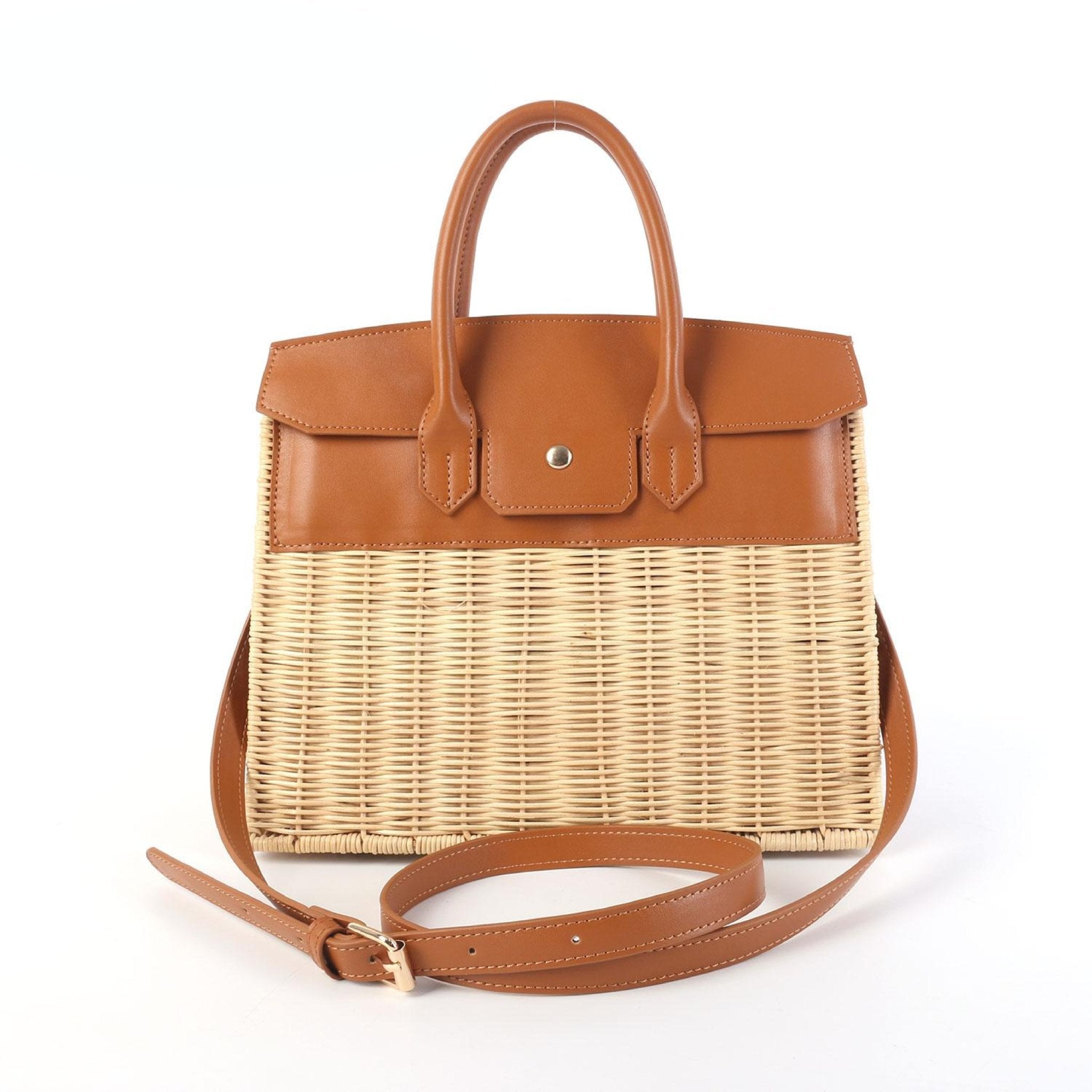 Margo Camel - Wicker Handbag - Camel - Bexa Boutique