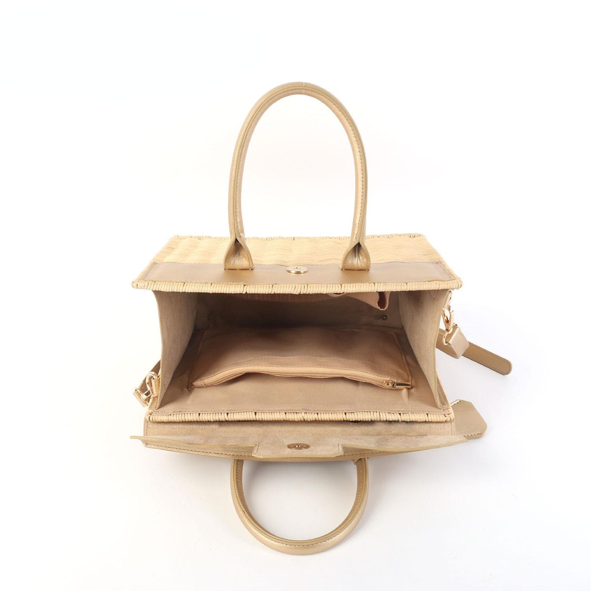 Margo Camel - Wicker Handbag - Camel - Bexa Boutique