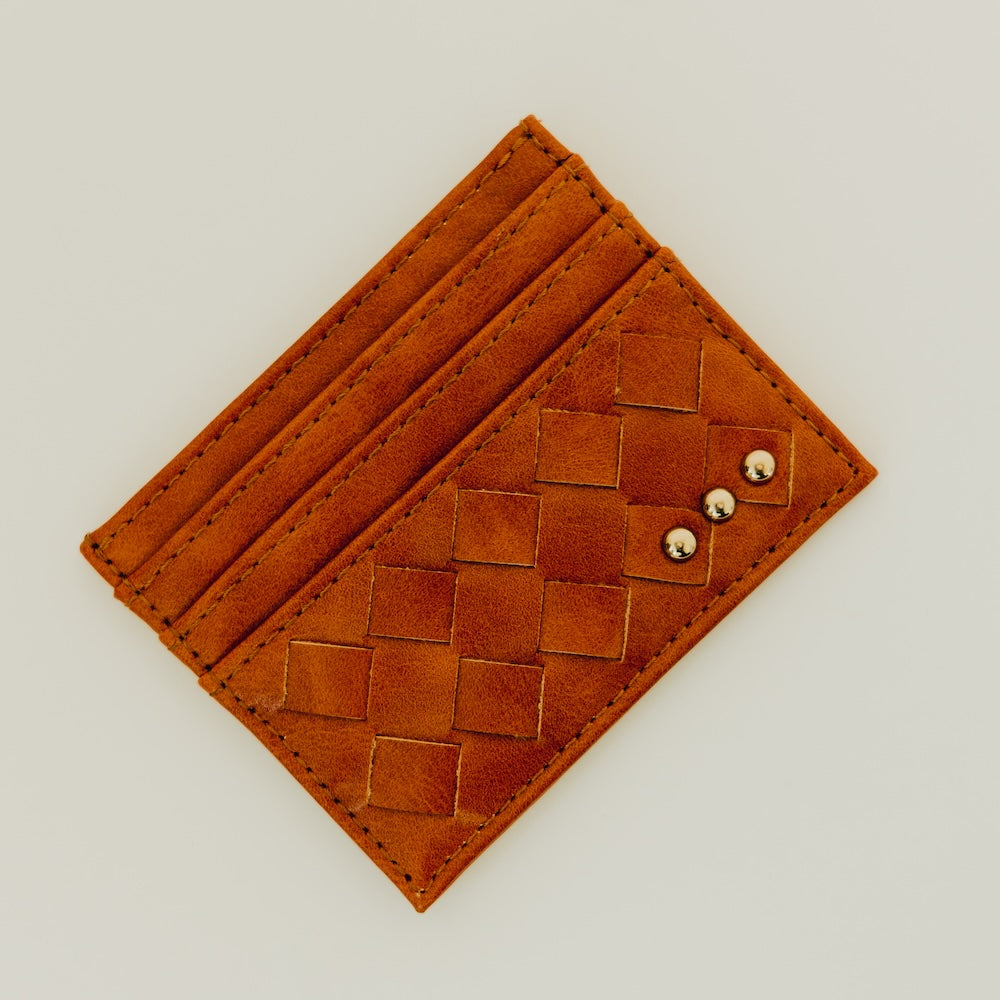 Mariah Woven Small Card Holder Wallet - Black - Bexa Boutique