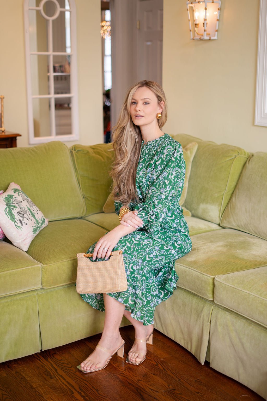 Mary Natural Straw Clutch - Bamboo Natural Handle - Bexa Boutique