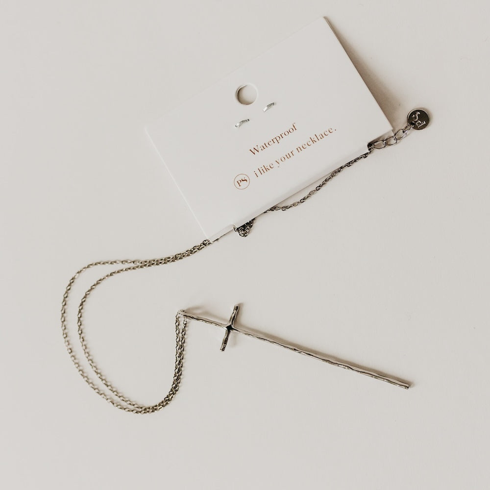 Modern Cross Necklace - WATERPROOF - Gold - Bexa Boutique