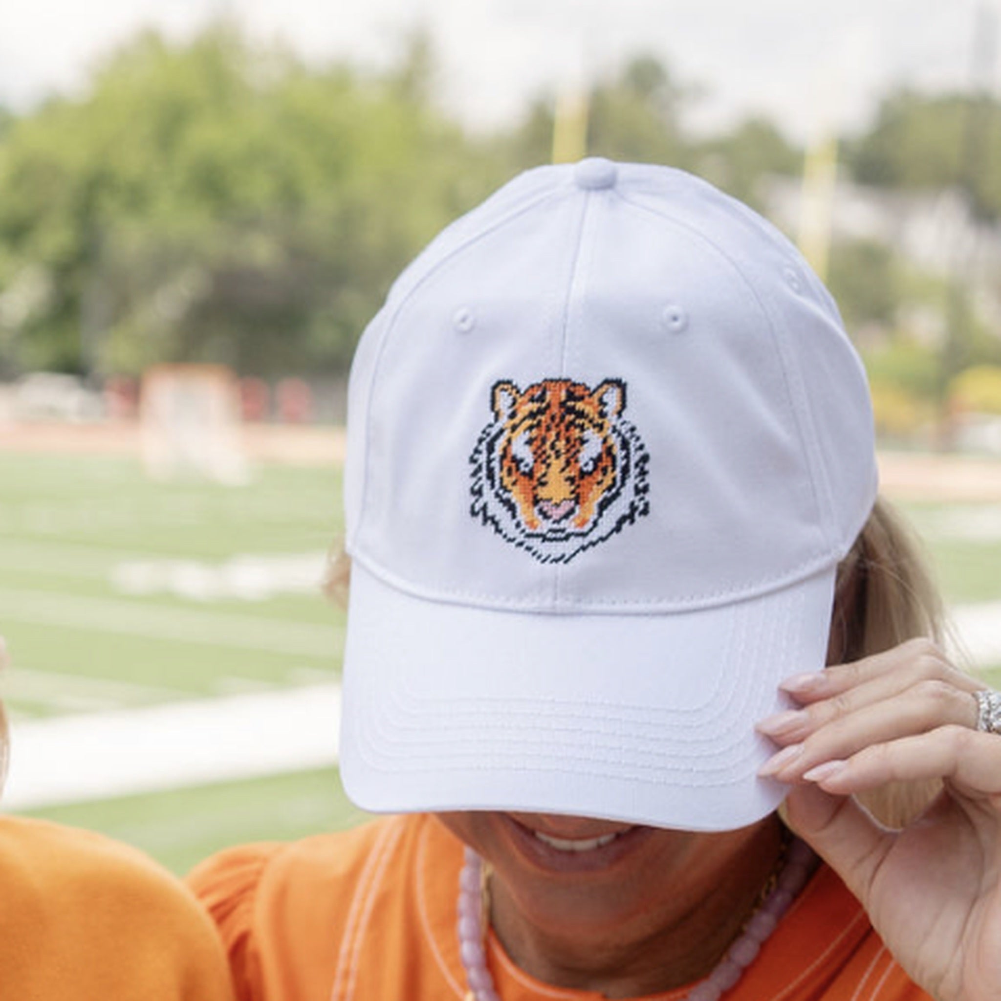 Needlepoint Baseball Hat - Tiger