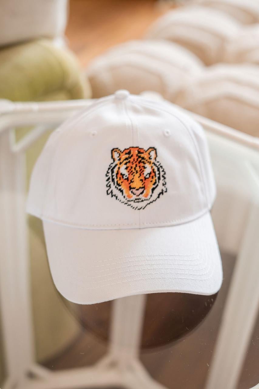 Needlepoint Baseball Hat - Tiger