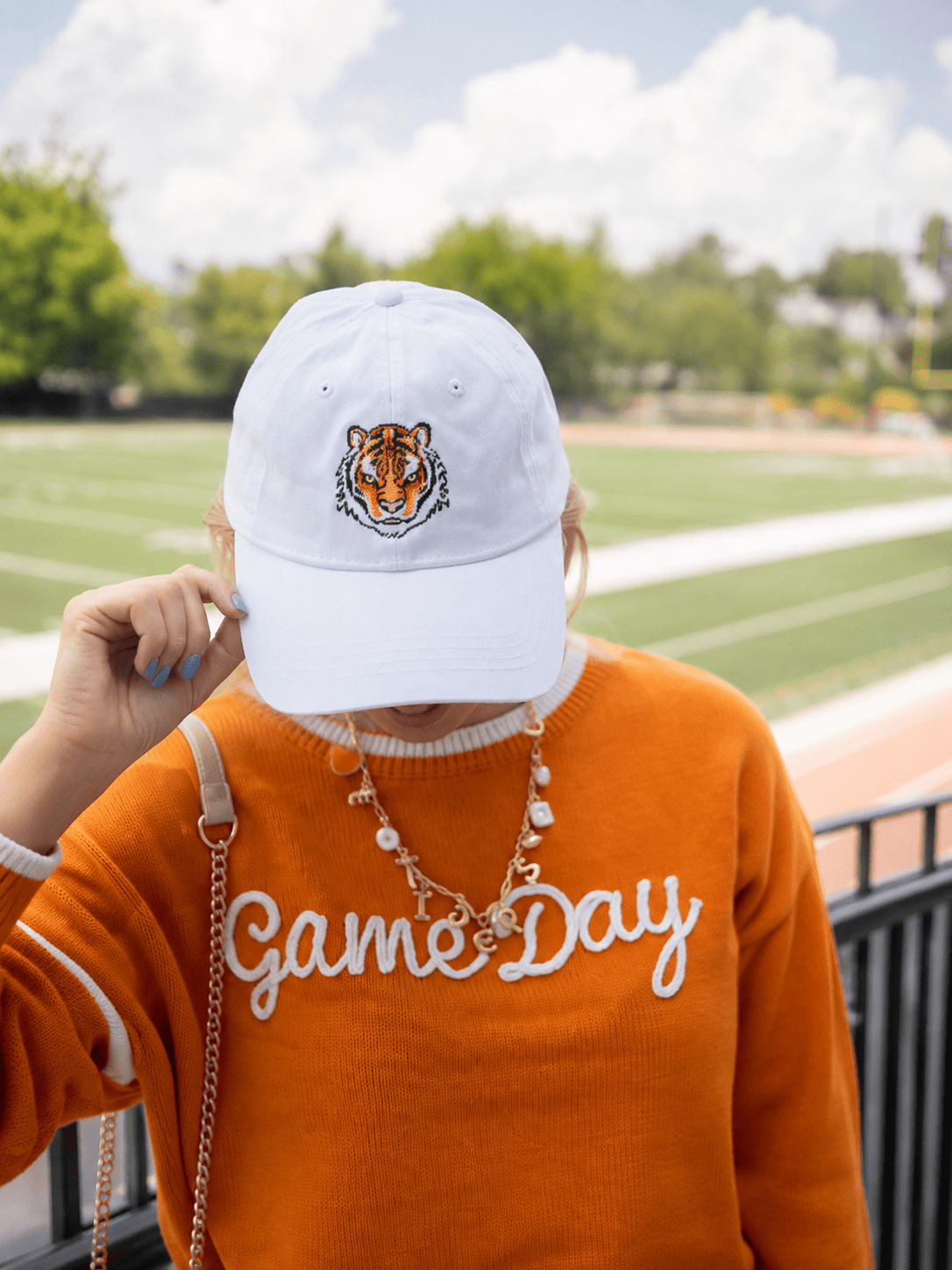 Needlepoint Baseball Hat - Tiger
