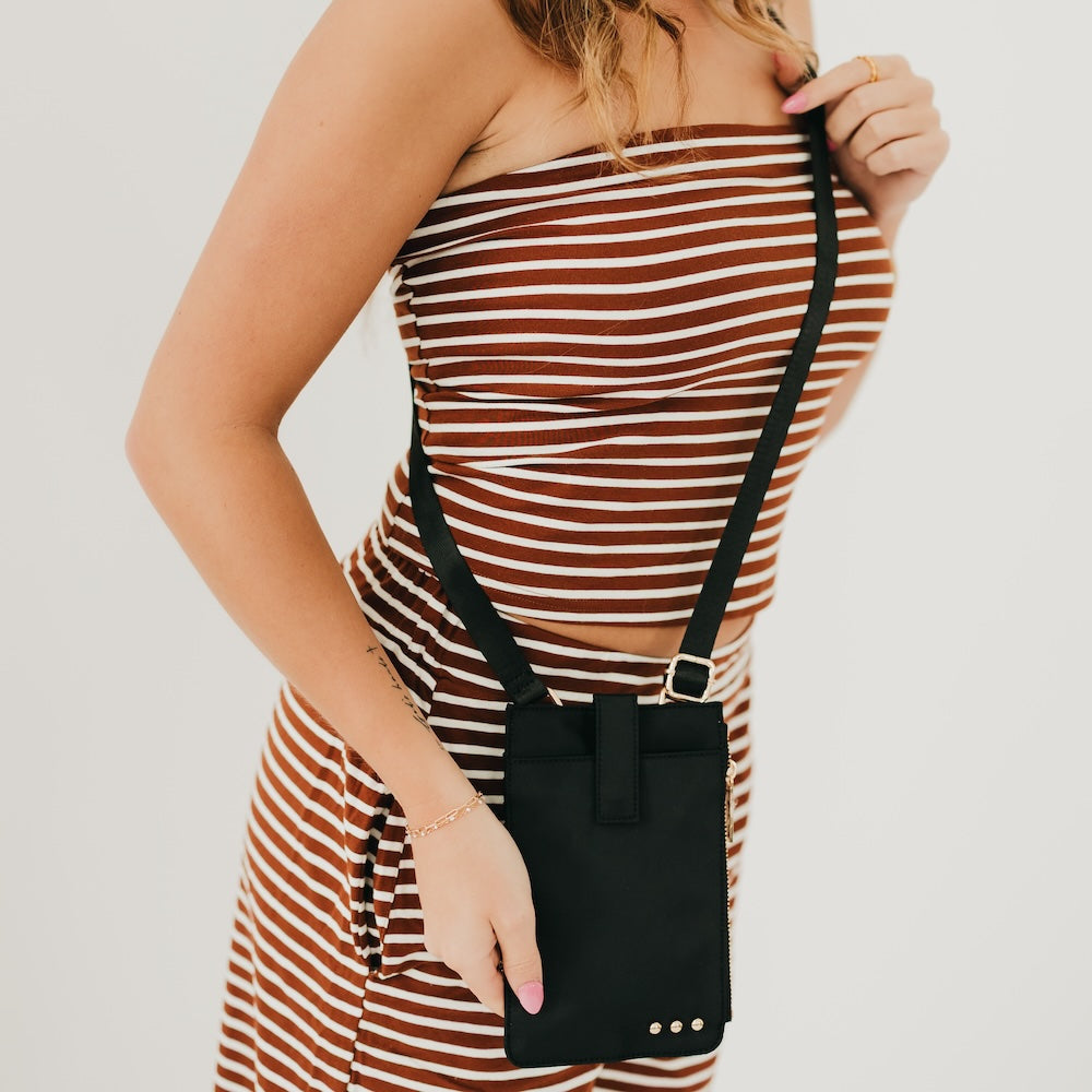 Nyla Nylon Phone Bag - Black - Bexa Boutique