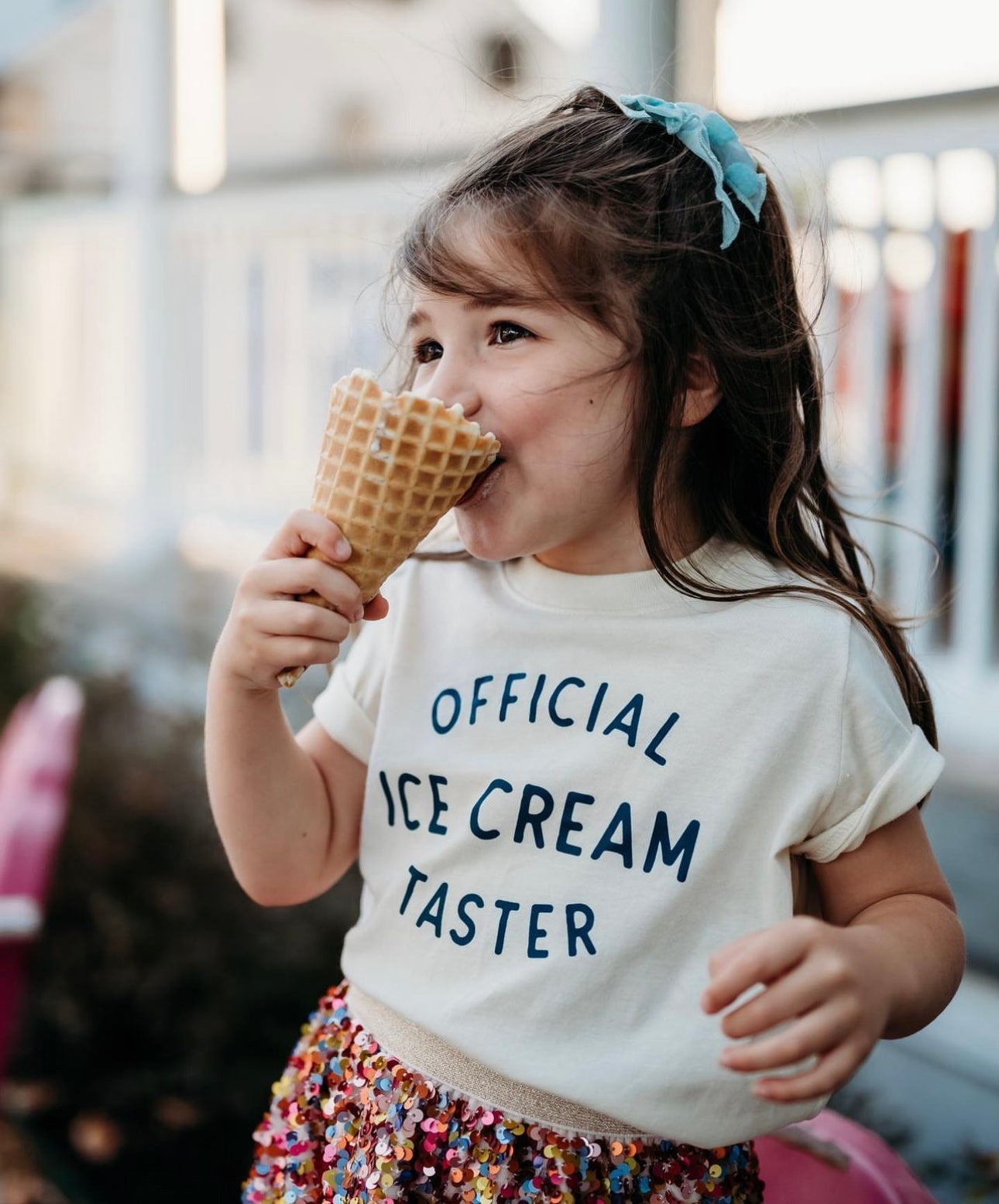 Official Ice Cream Taster Kids Graphic Cotton T-Shirt