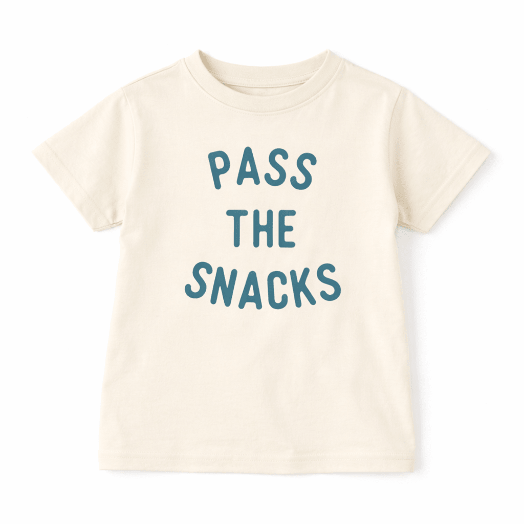 Pass the Snacks Kids Shirt | Funny Snack Lover Graphic Tee for Toddlers