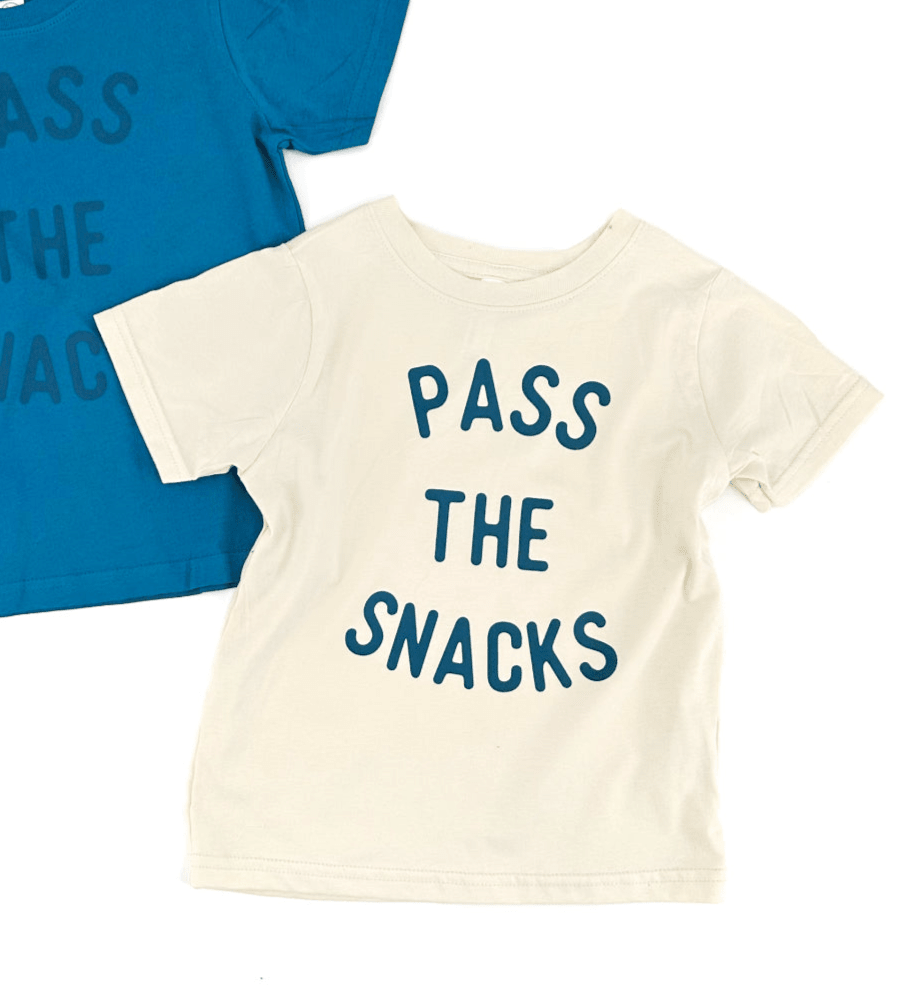 Pass the Snacks Kids Shirt | Funny Snack Lover Graphic Tee for Toddlers