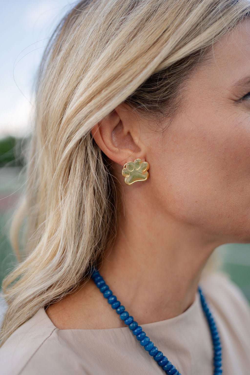 Paw Print Stud - Gold Earring