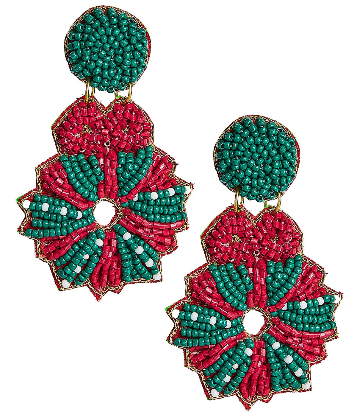 Poinsettia Wreath Earring
