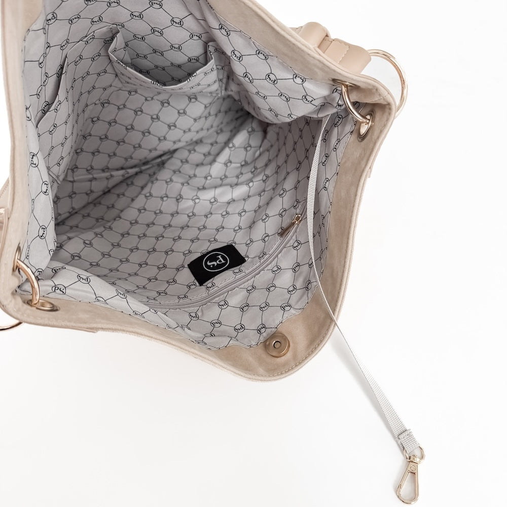 Rosalie Rivet Suede Hobo Bag - Black - Bexa Boutique