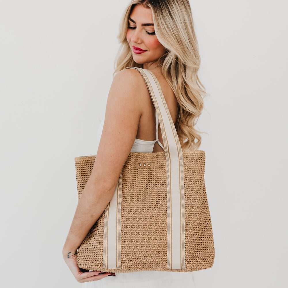 Ruby Raffia Tote Bag - Black - Bexa Boutique