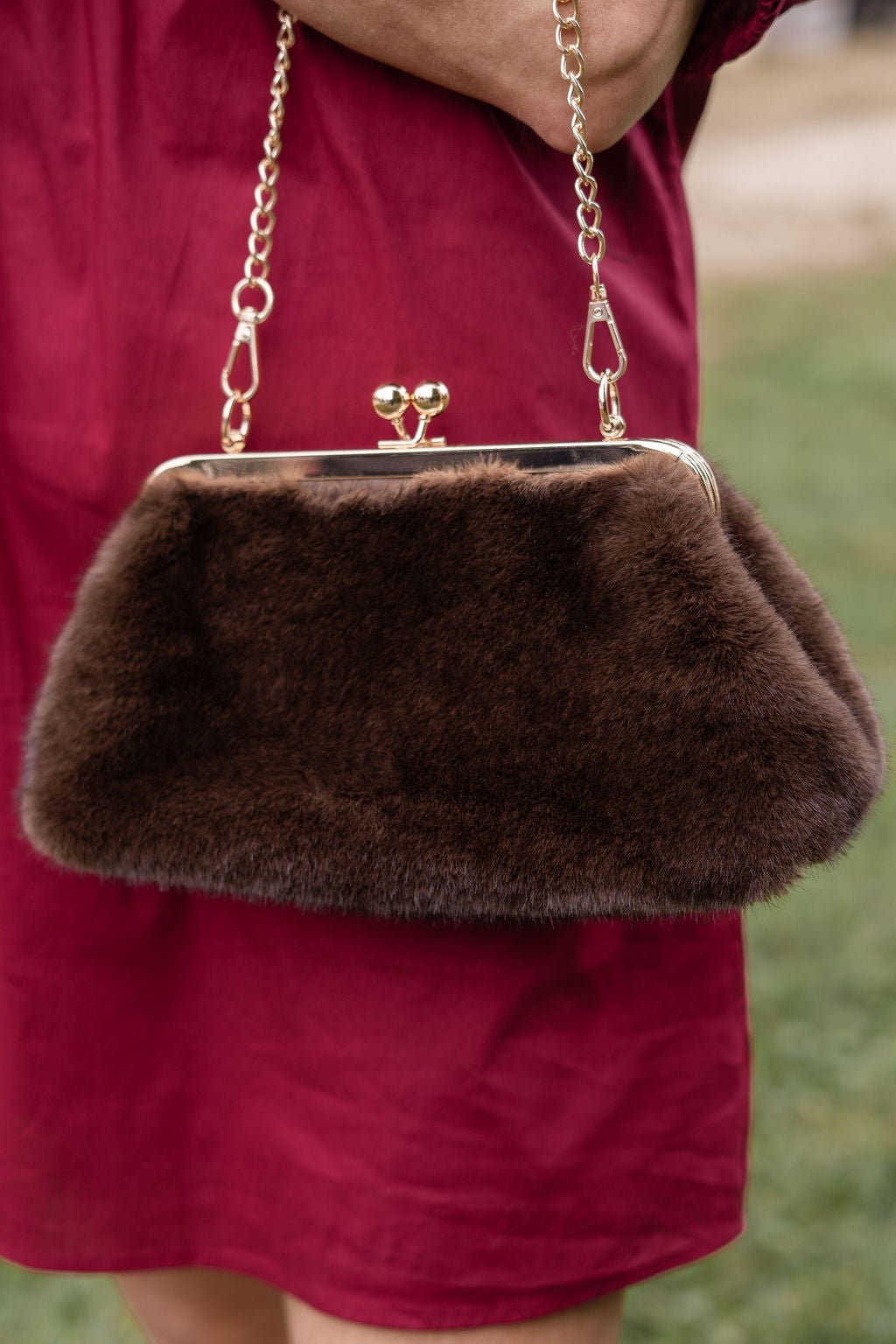 Sarah Faux Fur Clutch