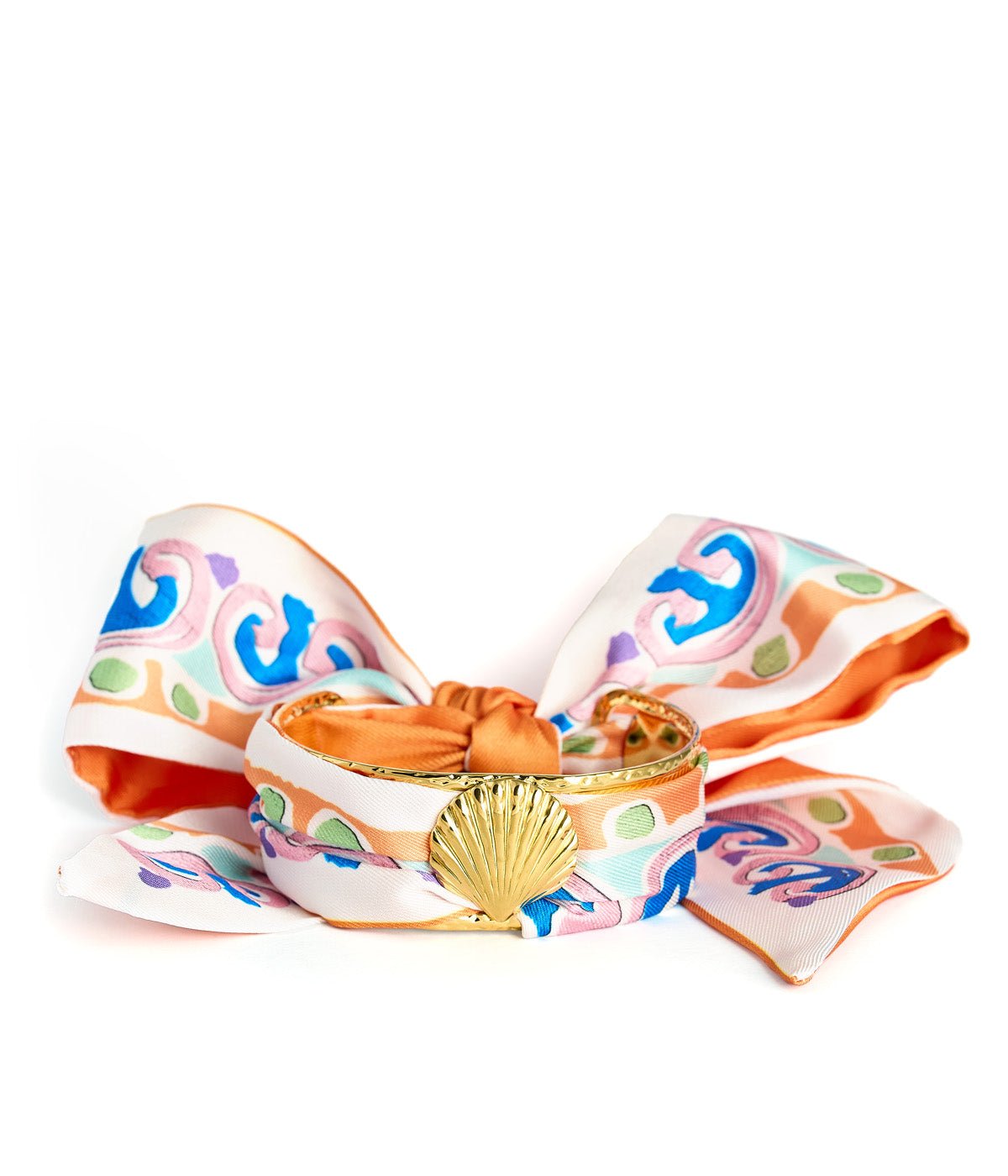 Scallop Shell Scarf Cuff - Blue Pucci - Bexa Boutique