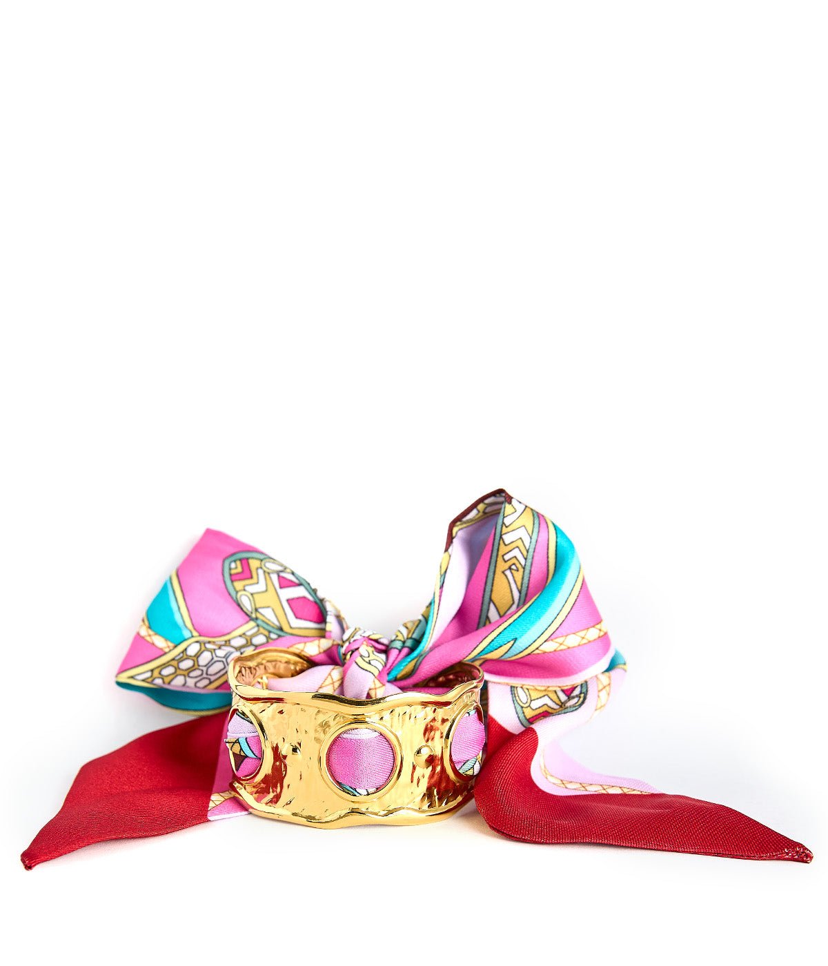 Scalloped Scarf Cuff - Wren - Pink and Red - Bexa Boutique