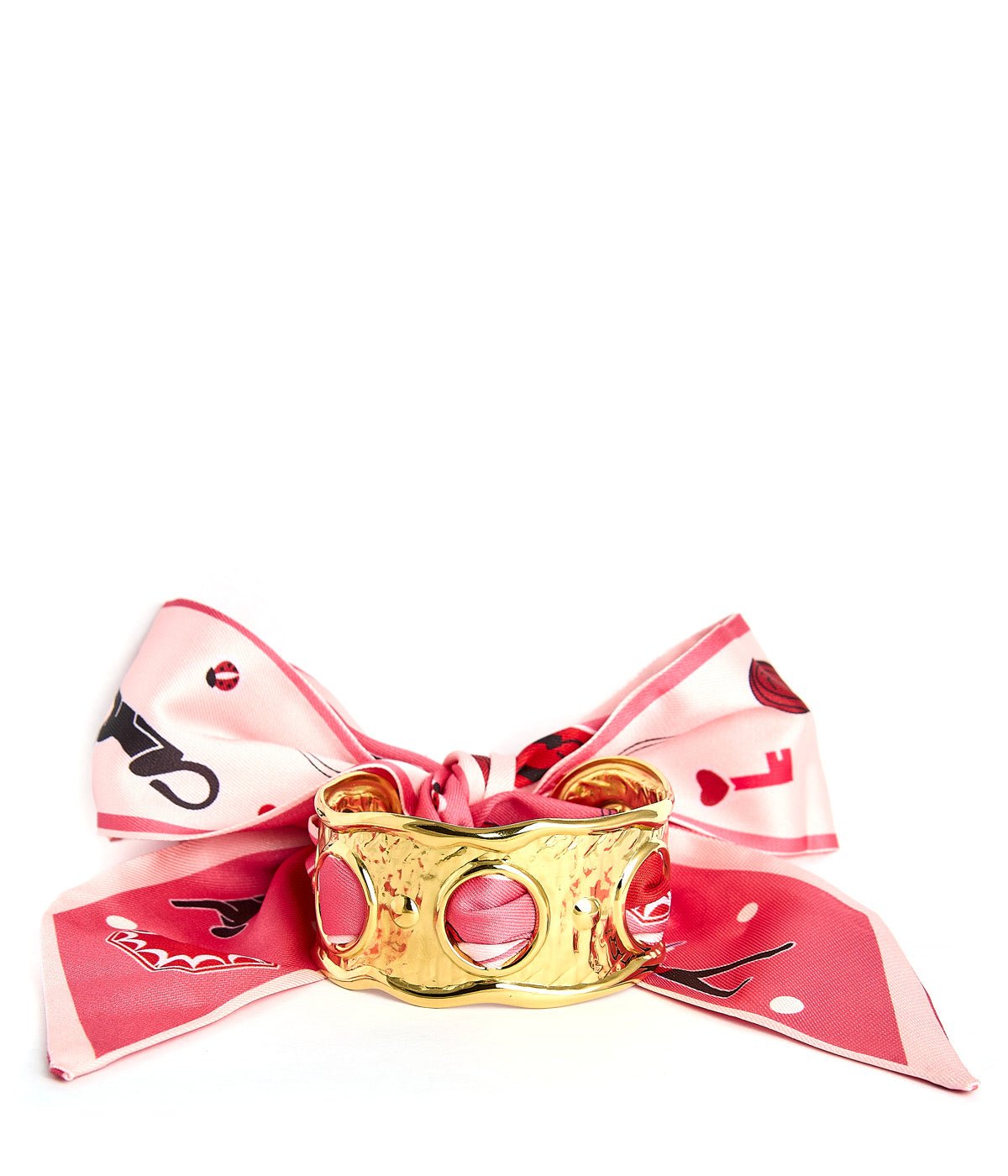 Scalloped Scarf Cuff - Wren - Pink and Red - Bexa Boutique