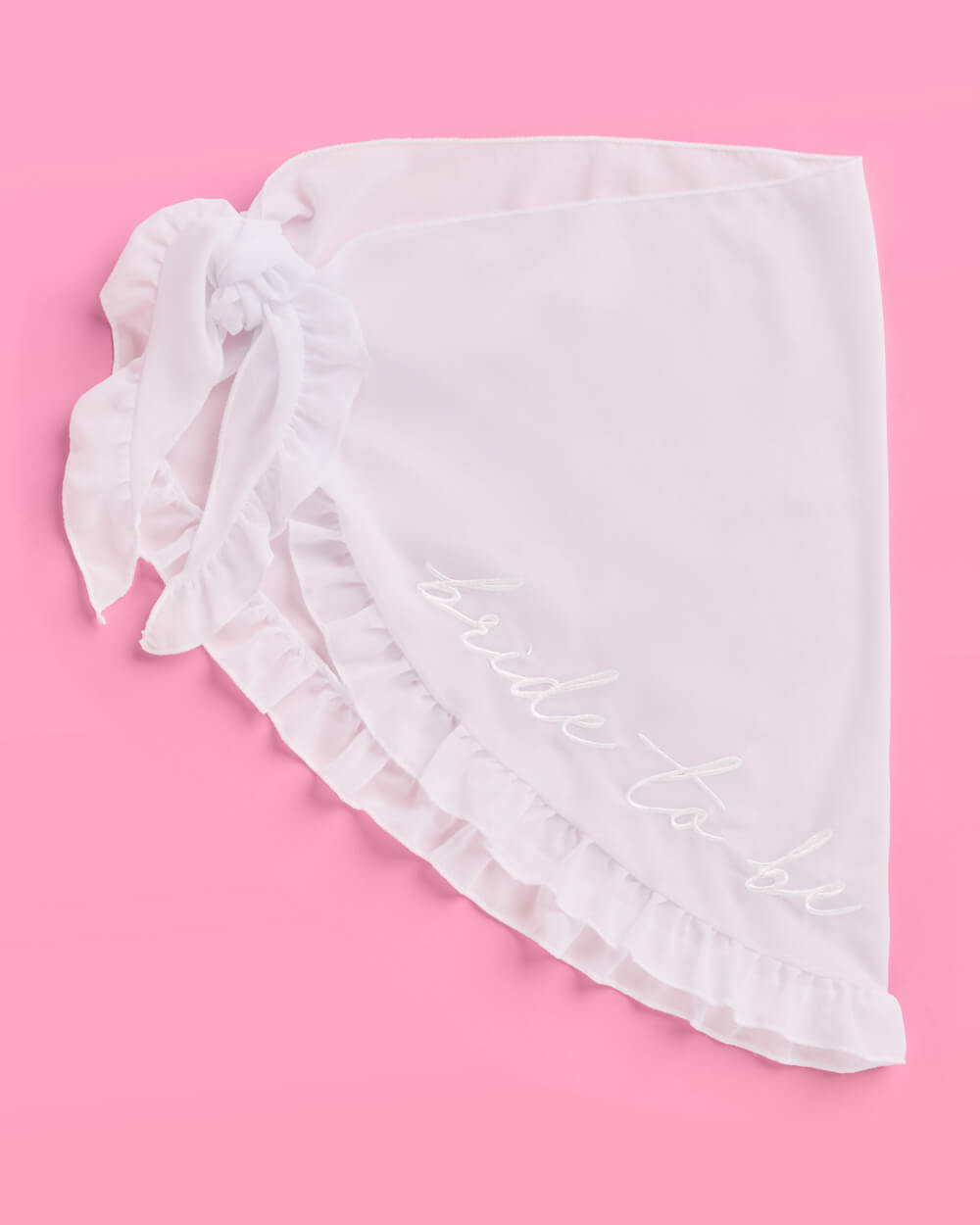 Bride to Be Sarong - white chiffon embroidered sarong - Bexa Boutique