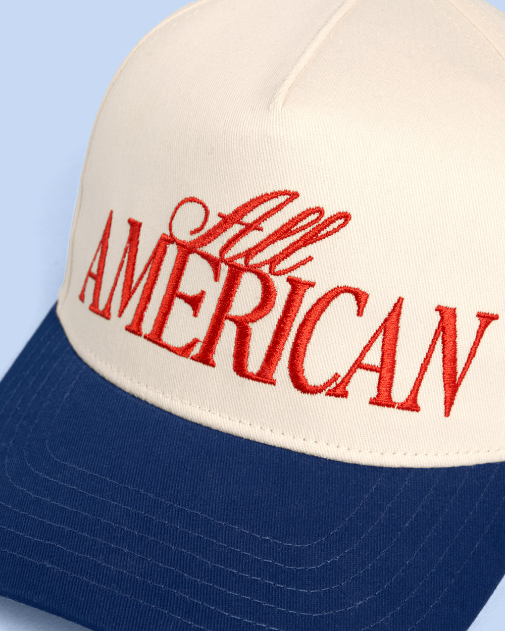 All American Trucker Hat - embroidered snapback