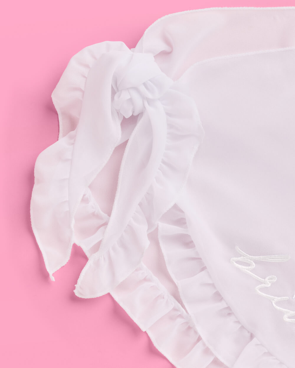 Bride to Be Sarong - white chiffon embroidered sarong - Bexa Boutique