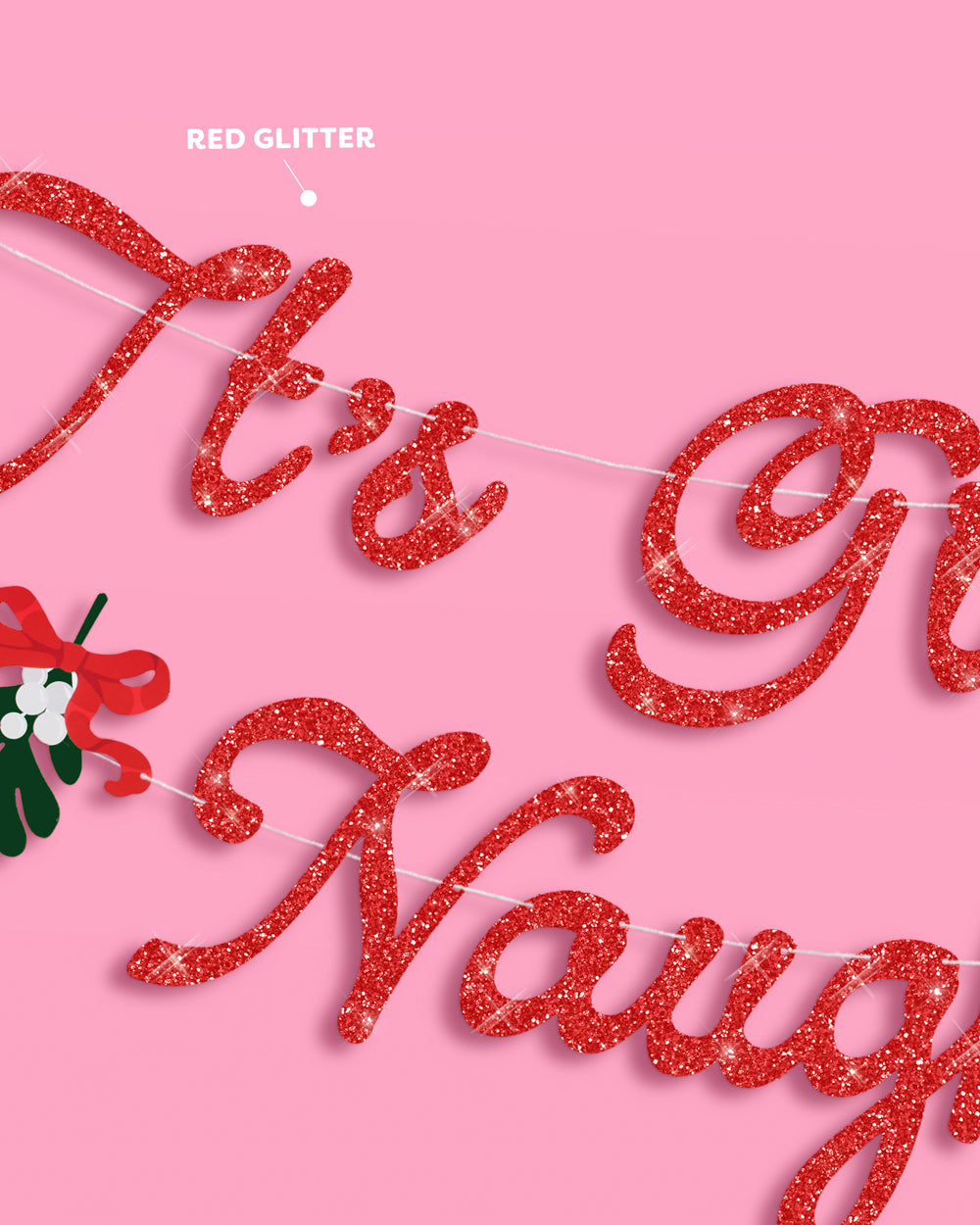 It's Giving Naughty Banner - red glitter banner - Bexa Boutique