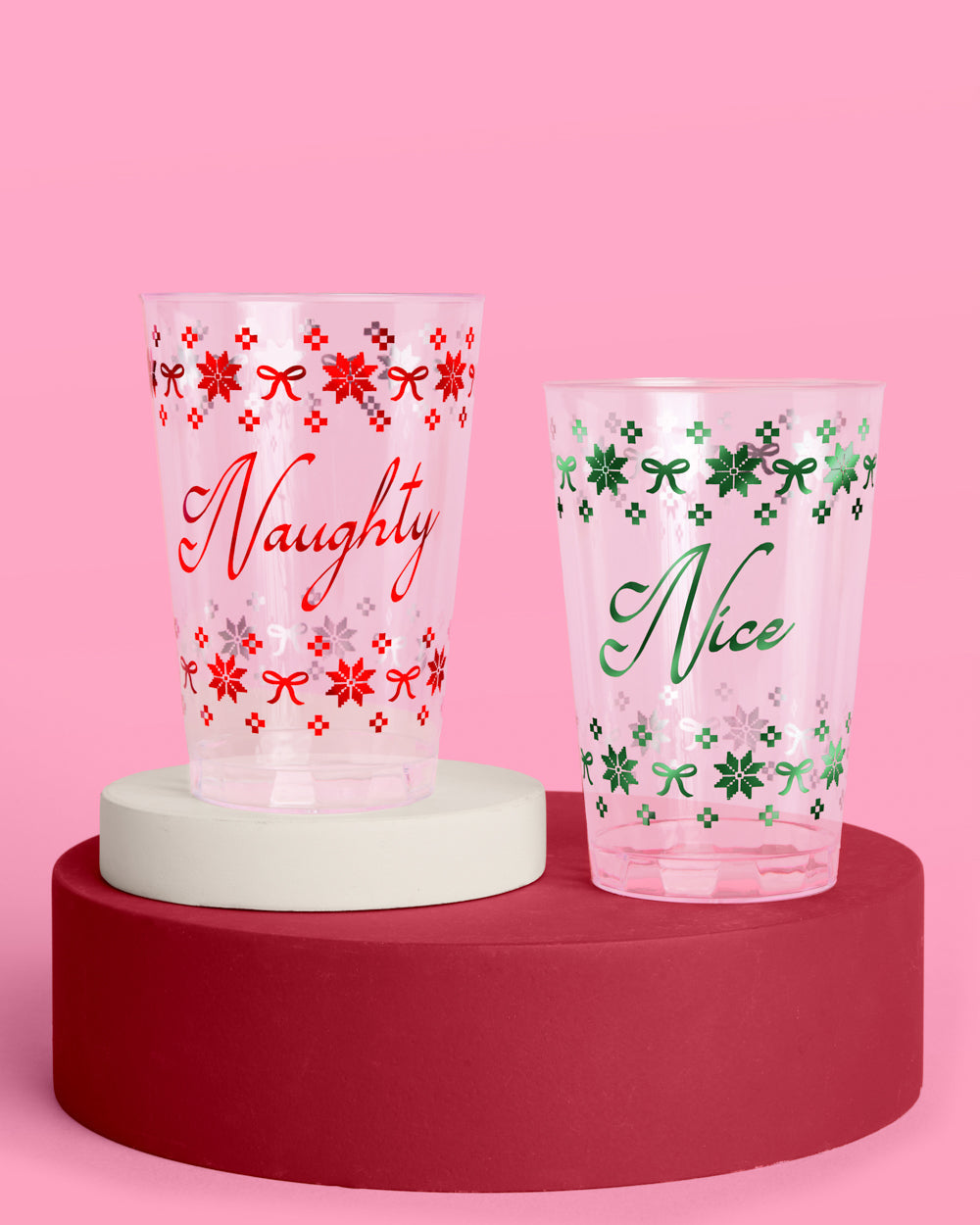 Naughty + Nice Cups - 30 plastic cups