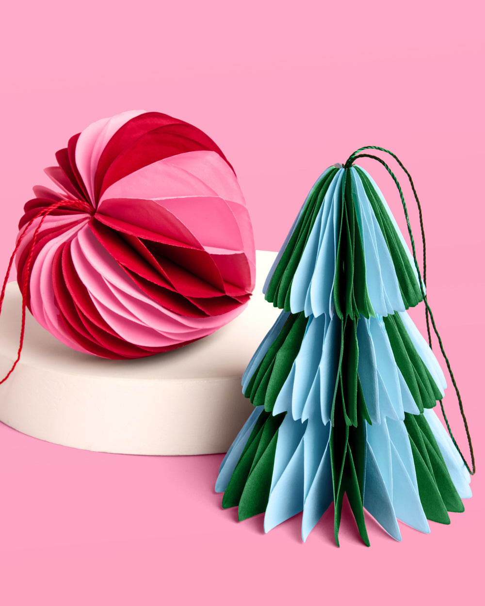 3D Paper Ornament Set - honeycomb ornament set