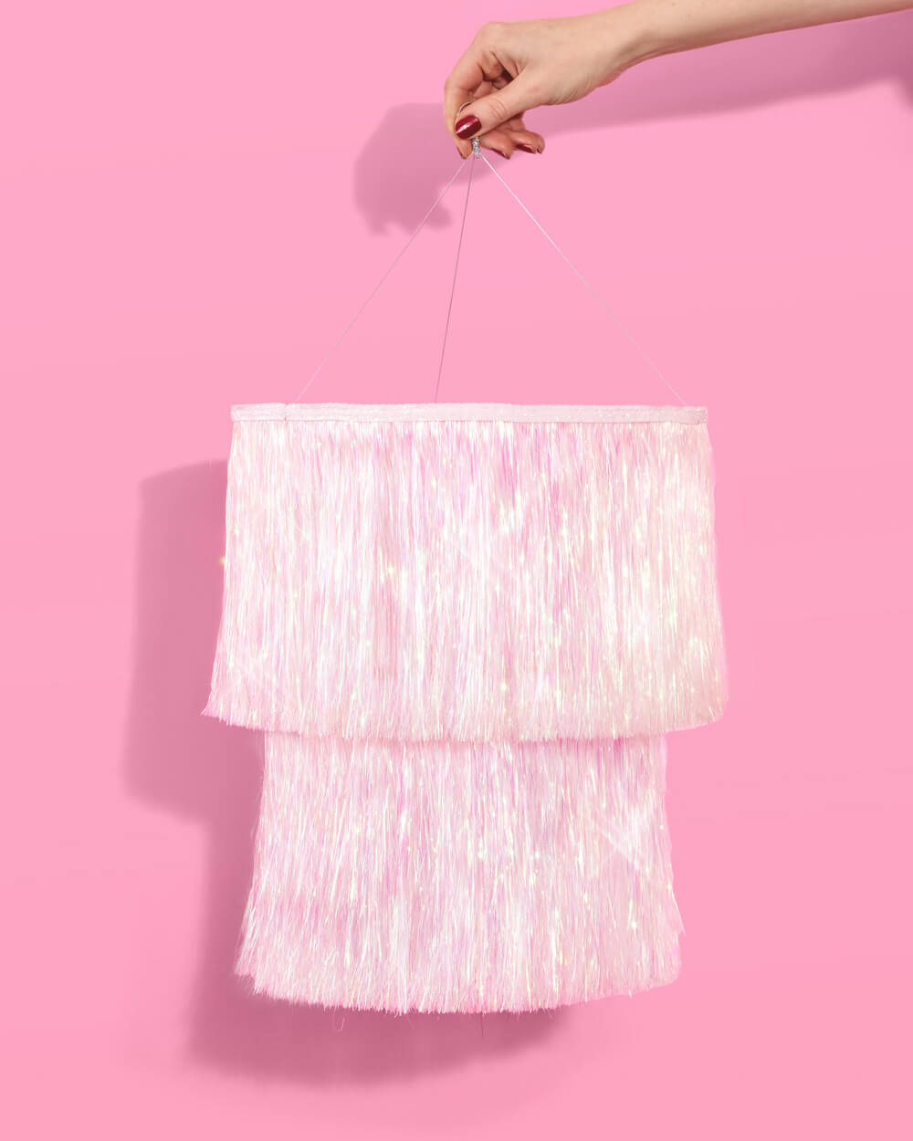 Iridescent Party Chandelier - sparkly foil chandelier - Bexa Boutique