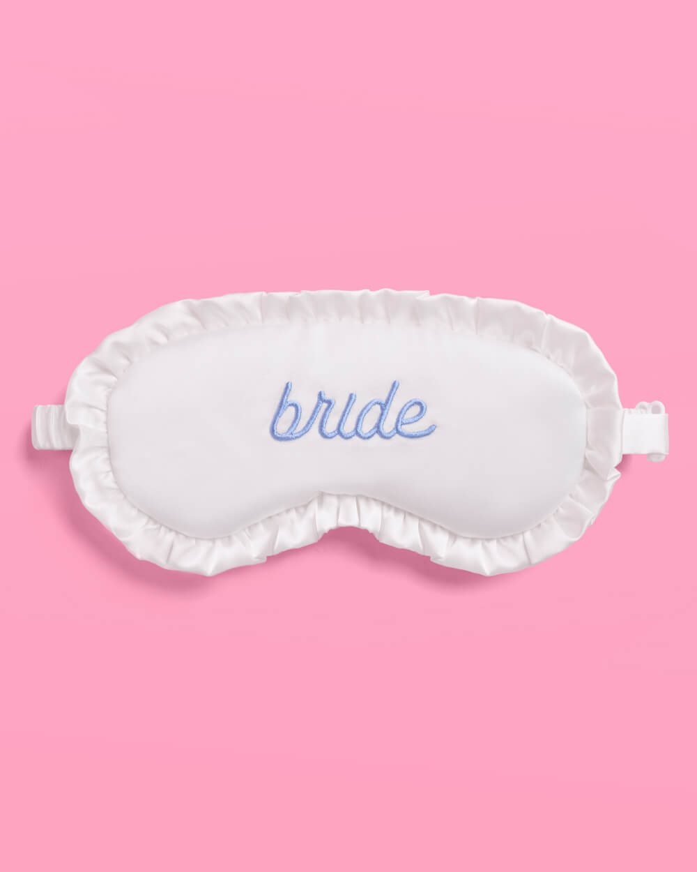 Something Blue Sleep Mask - embroidered white satin