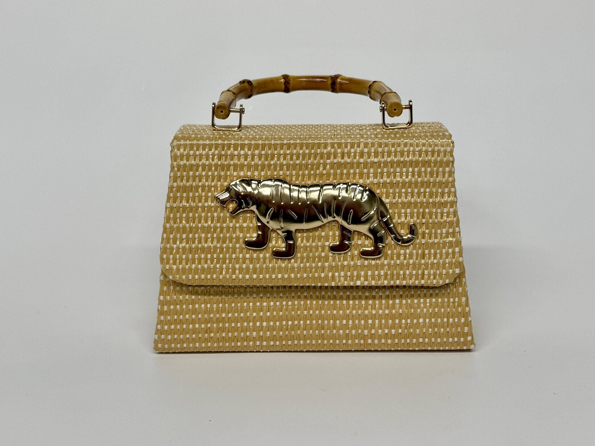 Straw Lulu Bag with Bamboo Handle - Bexa Boutique