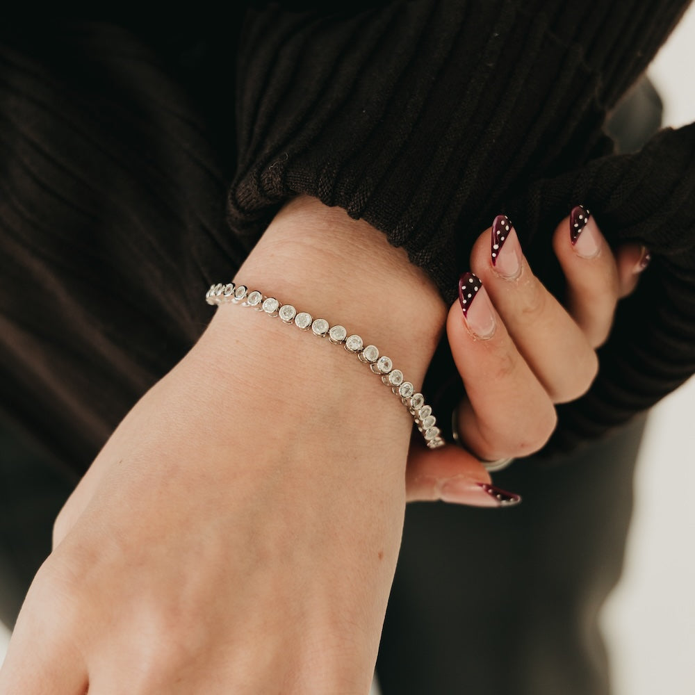 Tennis Bracelet Frosted In Diamonds - WATERPROOF - Gold - Bexa Boutique