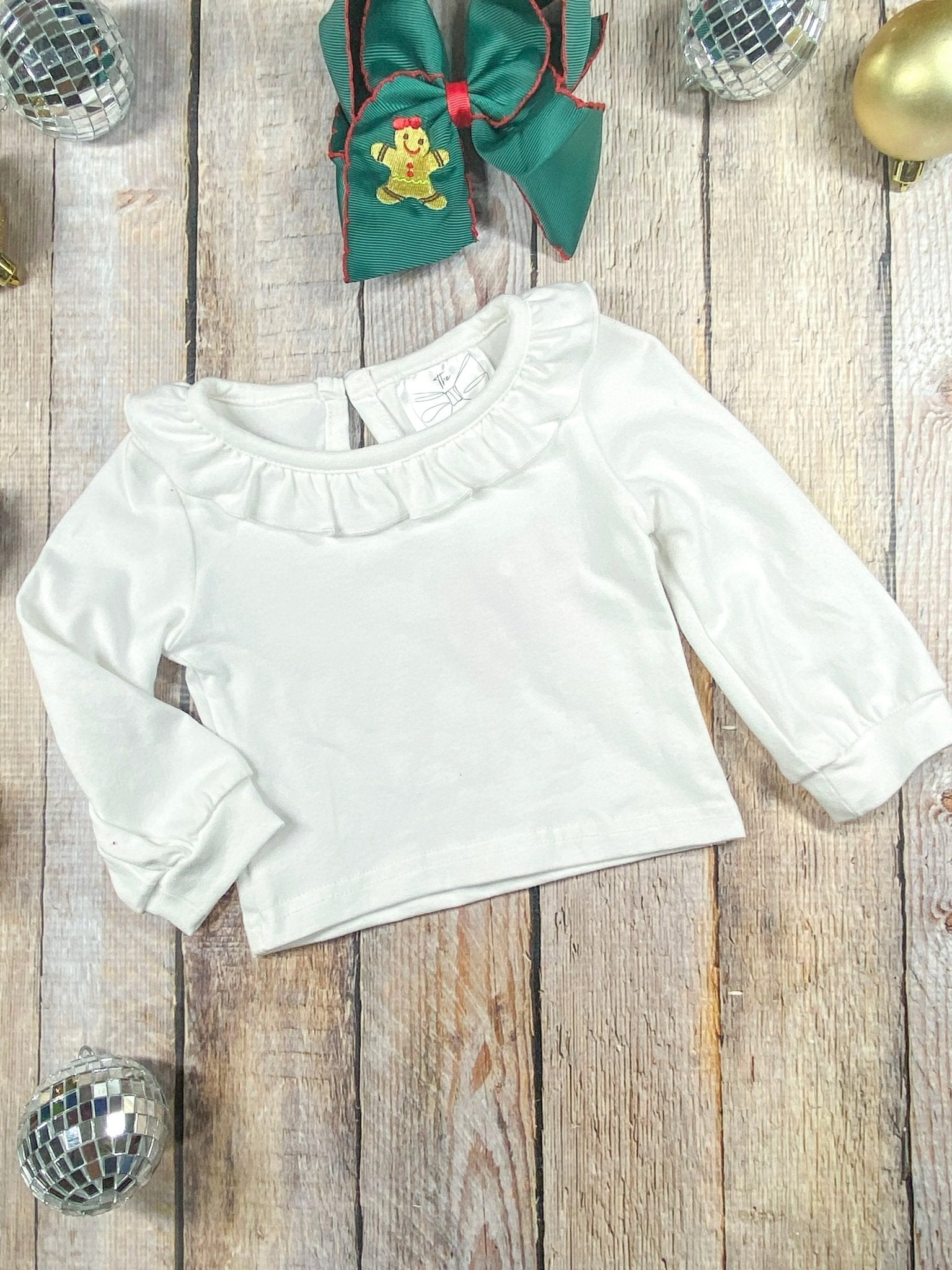 Timeless Gingerbread & Bows Infant Romper