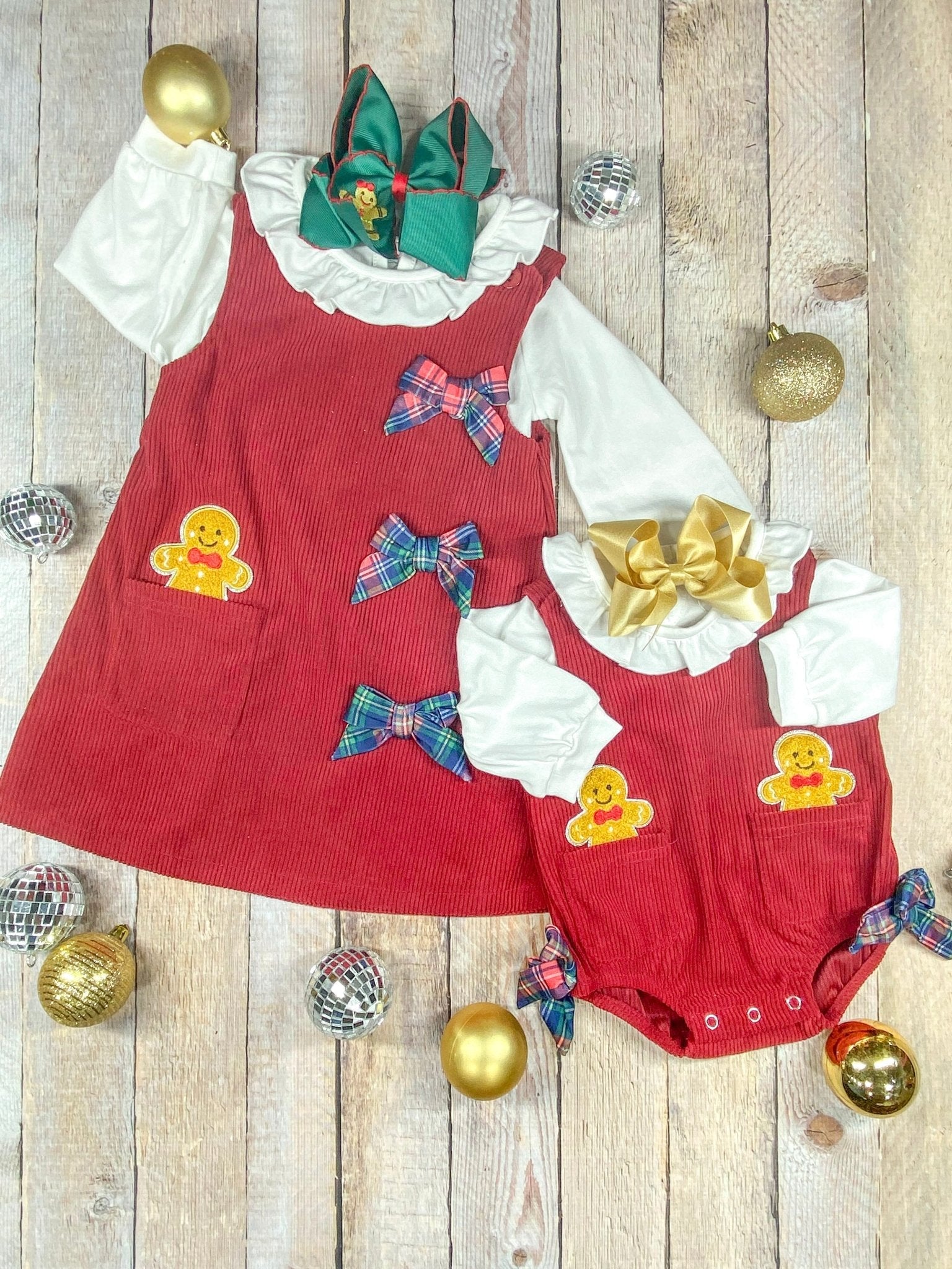 Timeless Gingerbread & Bows Maroon Dress